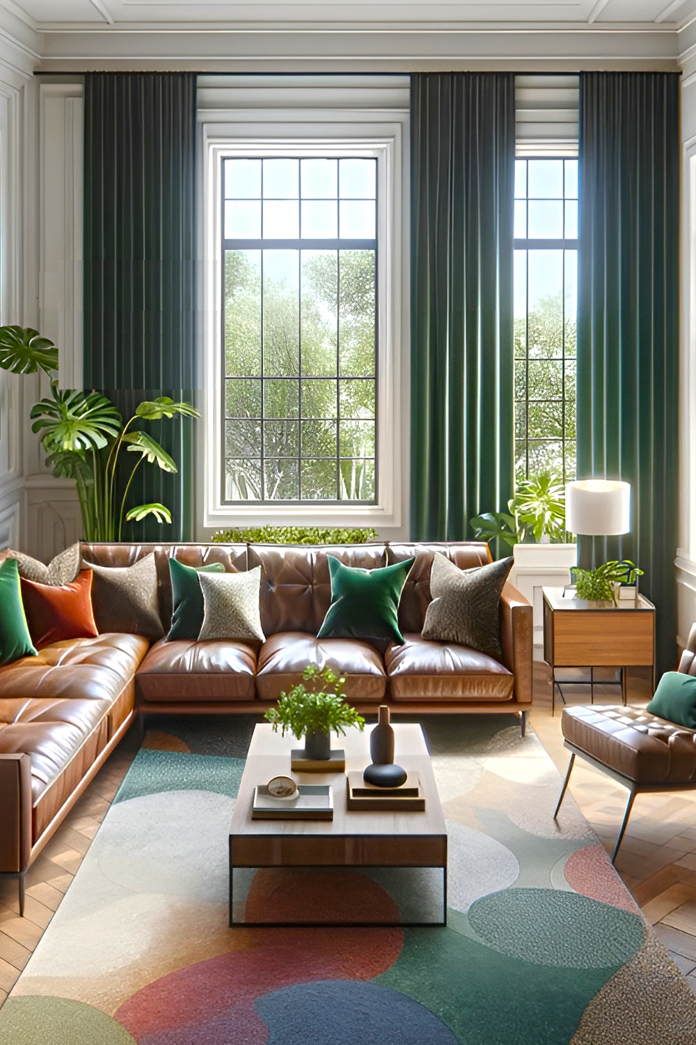 18 Living Room Ideas with Green Curtains