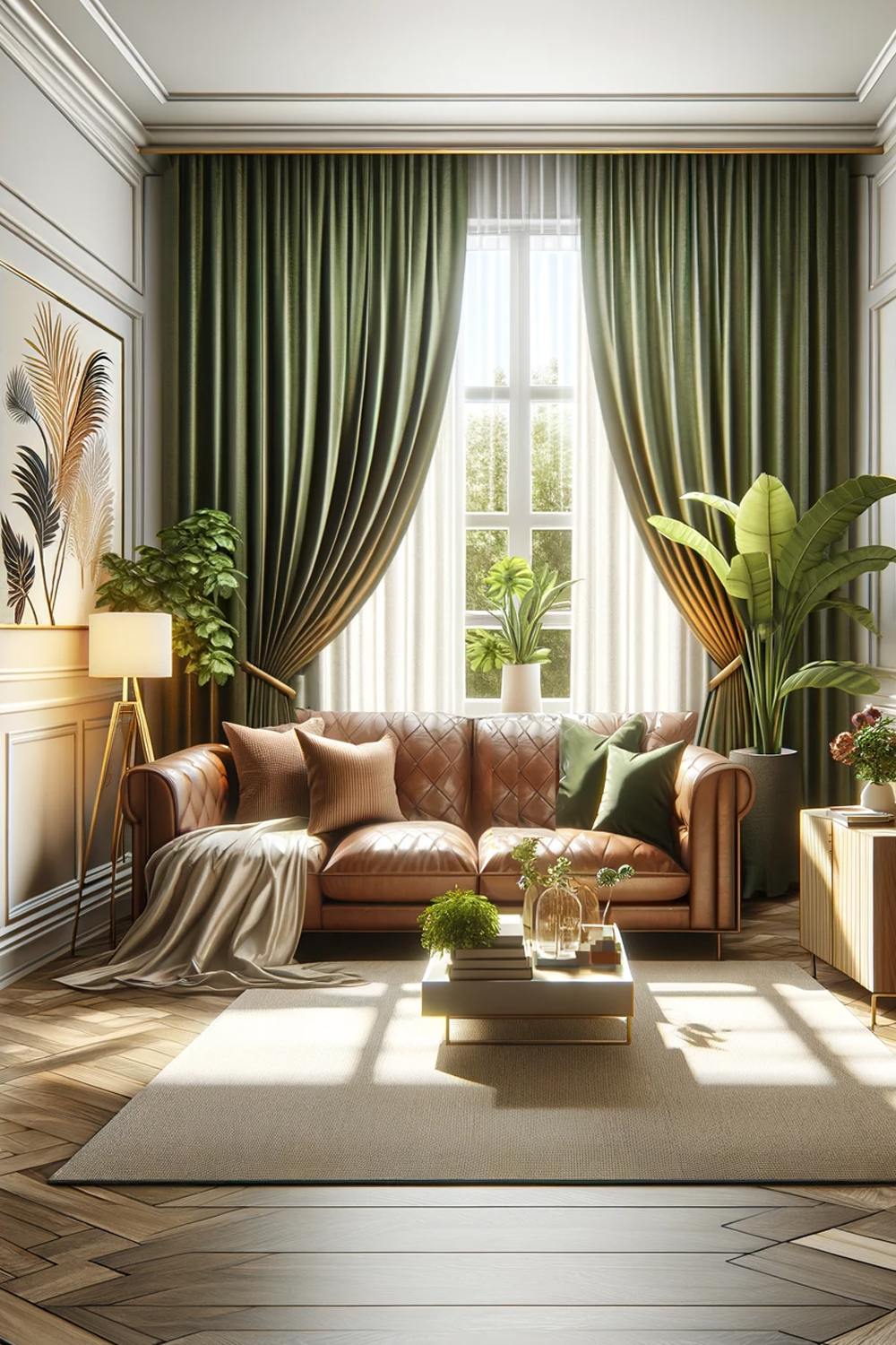 18 Living Room Ideas with Green Curtains