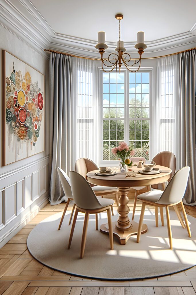 Thermal Insulated Curtains-for-Bay-Windows-in-the-Dining-Room