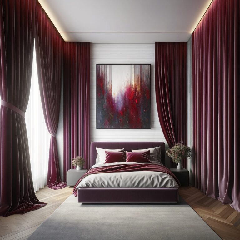 10 Wall To Wall Curtains Behind Bed Ideas   Wall To Wall Luxurious Velvet Curtains Behind Bed 768x768 